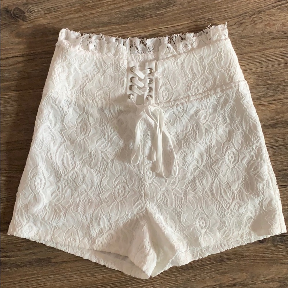 White lace shorts from LF
